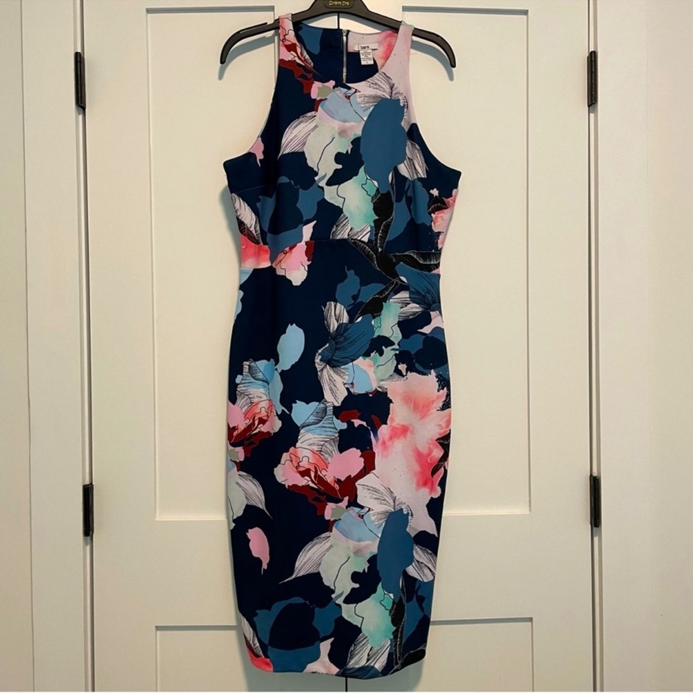 Bar III Navy Floral Midi Dress